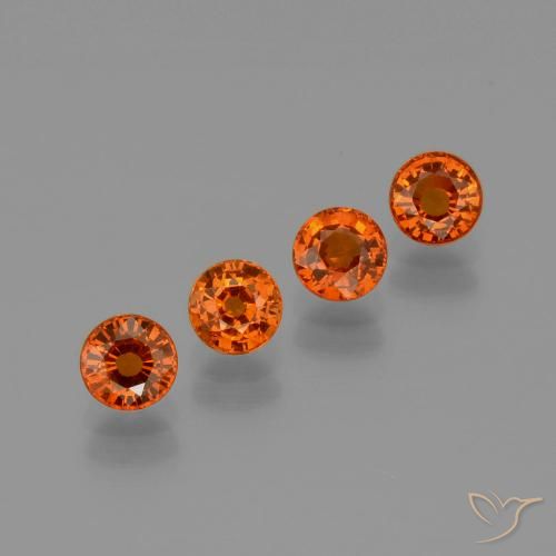 2.35ctw Natural Ámbar naranja Hilo de espesartita, Redondo, VS