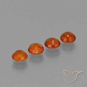Gemas de Hilo de espesartita Naranja rojizo natural de 2.40 ct, Redondo, VS