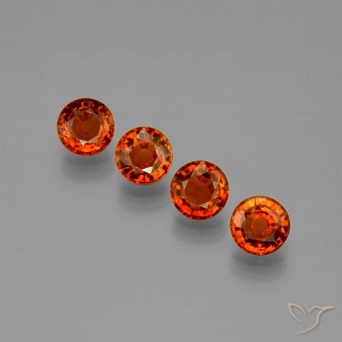 2.23ctw Natural Naranja fuego Hilo de espesartita, Redondo, VVS-VS