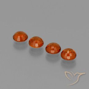 Gemas de Hilo de espesartita Naranja fuego natural de 2.23 ct, Redondo, VVS-VS