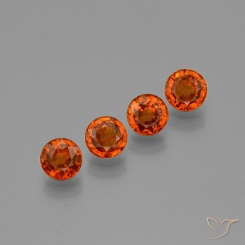 2.38ctw Natural Naranja oscuro Hilo de espesartita, Redondo, VS