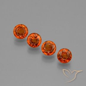 Gemas de Hilo de espesartita Naranja oscuro natural de 2.38 ct, Redondo, VS