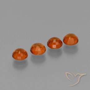 Gemas de Hilo de espesartita Naranja oscuro natural de 2.38 ct, Redondo, VS