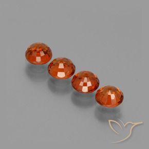 Gemas de Hilo de espesartita Naranja rojizo natural de 2.15 ct, Redondo, VS
