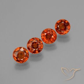 Gemas de Hilo de espesartita Rojo oscuro medio natural de 2.84 ct, Redondo, VS