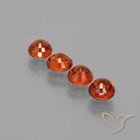 Gemas de Hilo de espesartita Rojo claro natural de 2.73 ct, Redondo, VVS-VS