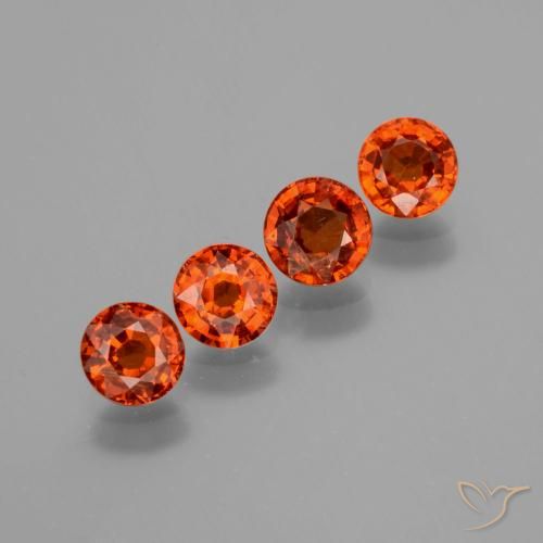 Gemas de Hilo de espesartita Ámbar naranja natural de 2.78 ct, Redondo, VS