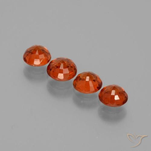 Gemas de Hilo de espesartita Ámbar naranja natural de 2.78 ct, Redondo, VS