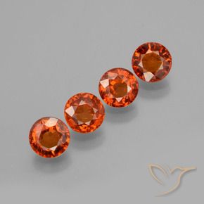 Gemas de Hilo de espesartita Naranja cálido natural de 2.97 ct, Redondo, VS