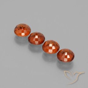 Gemas de Hilo de espesartita Naranja cálido natural de 2.97 ct, Redondo, VS