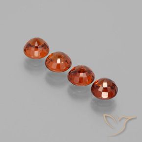 Gemas de Hilo de espesartita Naranja rojizo natural de 2.93 ct, Redondo, VVS-VS