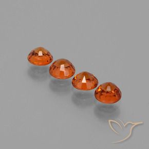 Gemas de Hilo de espesartita Naranja medio natural de 2.40 ct, Redondo, VS