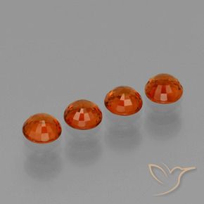 Gemas de Hilo de espesartita Naranja fuego natural de 2.32 ct, Redondo, VVS-VS