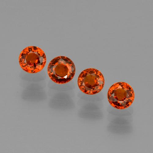 Gemas de granate espesartita rojo natural de 2,06 ct, corte redondo, VVS-VS