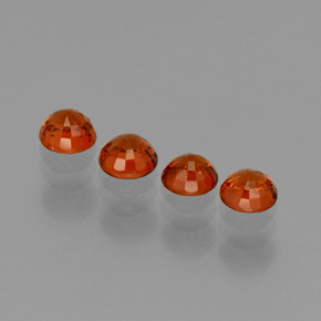 Gemas de granate espesartita rojo natural de 2,06 ct, corte redondo, VVS-VS