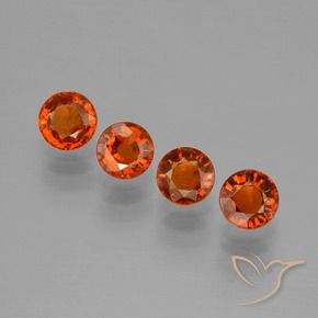 Gemas de Hilo de espesartita Rojo medio natural de 2.79 ct, Redondo, VVS-VS