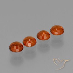 Gemas de Hilo de espesartita Rojo medio natural de 2.79 ct, Redondo, VVS-VS