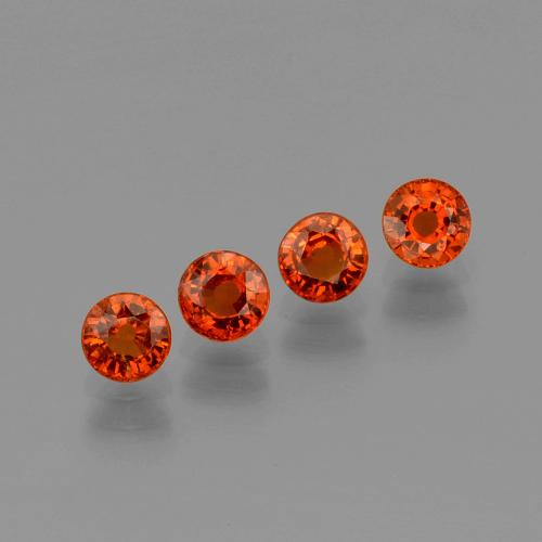 Gemas de granate espesartita rojo natural de 1,90 ct, corte redondo, VVS-VS