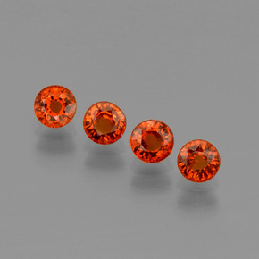 Gemas de granate espesartita rojo natural de 1,90 ct, corte redondo, VVS-VS