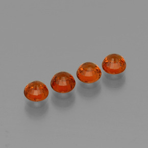 Gemas de granate espesartita rojo natural de 1,90 ct, corte redondo, VVS-VS