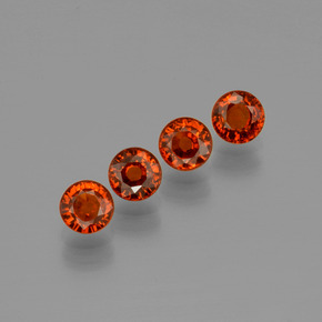 Gemas de granate espesartita rojo natural de 1,89 ct, corte redondo, VVS-VS