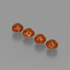 Gemas de granate espesartita rojo natural de 1,89 ct, corte redondo, VVS-VS