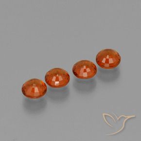 Gemas de Hilo de espesartita Rojo caramelo natural de 1.84 ct, Redondo, VVS-VS