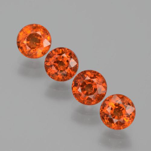 Gemas de granate espesartita naranja natural de 3,08 ct, corte redondo, VS