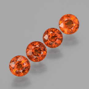 Gemas de granate espesartita naranja natural de 3,08 ct, corte redondo, VS