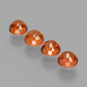 Gemas de granate espesartita naranja natural de 3,08 ct, corte redondo, VS