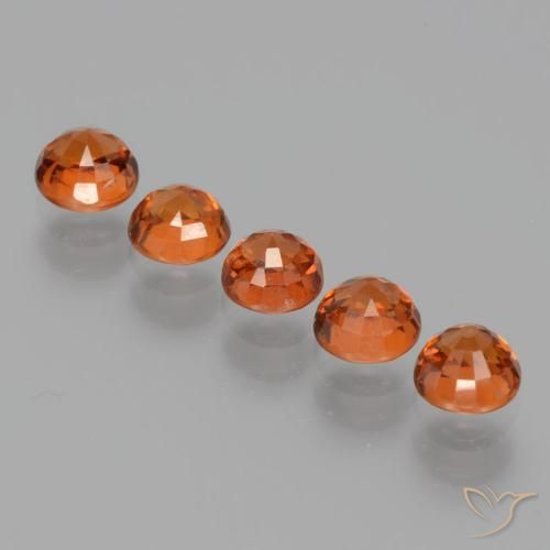 Gemas de Hilo de espesartita Naranja fuego natural de 2.53 ct, Redondo, VS