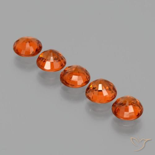 Gemas de granate espesartita naranja natural de 3,76 ct, corte redondo, VS
