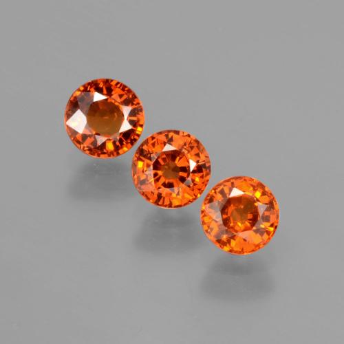 Gemas de granate espesartita naranja natural de 1,82 ct, corte redondo, VS