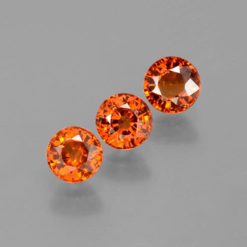 Gemas de granate espesartita naranja natural de 1,82 ct, corte redondo, VS