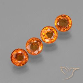 Gemas de granate espesartita naranja natural de 1,70 ct, corte redondo, VS