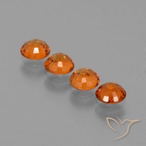 Gemas de granate espesartita naranja natural de 1,70 ct, corte redondo, VS