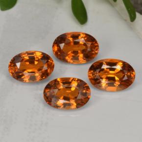 Gemas de granate espesartita naranja natural de 2,95 ct, corte óvalo, VVS-VS