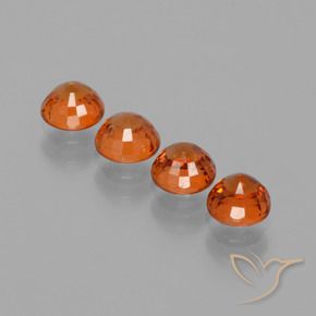 Gemas de Hilo de espesartita Ámbar naranja natural de 2.23 ct, Redondo, VS