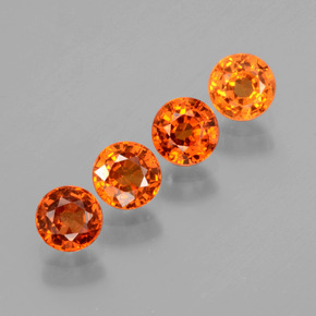 Gemas de granate espesartita naranja medio natural de 2,09 ct, corte redondo, VS