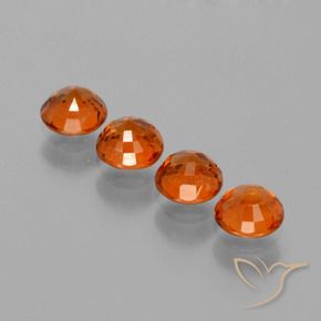 Gemas de Hilo de espesartita Naranja medio natural de 1.90 ct, Redondo, VS