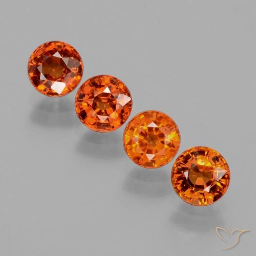 2.89ctw Natural Naranja fuego Hilo de espesartita, Redondo, VS
