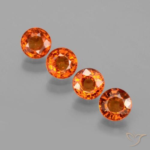 2.14ctw Natural Ámbar naranja Hilo de espesartita, Redondo, VS