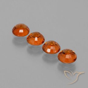 Gemas de Hilo de espesartita Ámbar naranja natural de 2.14 ct, Redondo, VS