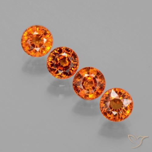 2.51ctw Natural Ámbar naranja Hilo de espesartita, Redondo, VS