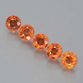 Gemas de granate espesartita naranja natural de 2,33 ct, corte redondo, VS