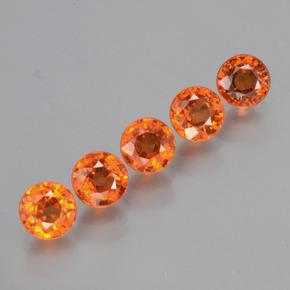 Gemas de granate espesartita naranja natural de 2,33 ct, corte redondo, VS