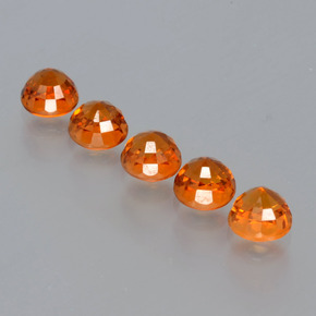 Gemas de granate espesartita naranja natural de 2,33 ct, corte redondo, VS