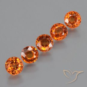 Gemas de Hilo de espesartita Naranja medio natural de 2.24 ct, Redondo, VS