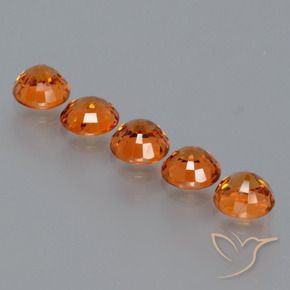 Gemas de Hilo de espesartita Naranja medio natural de 2.24 ct, Redondo, VS