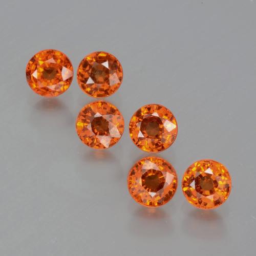 Gemas de granate espesartita naranja natural de 2,36 ct, corte redondo, VS